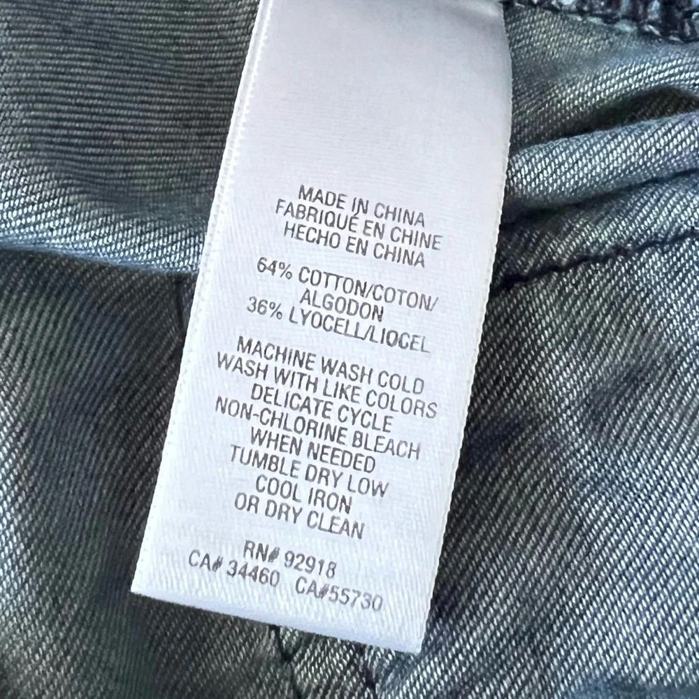 Juicy Couture Cargo Pants Blue Lyocell Cotton Blend Low Rise Roll Tab Hem Size M